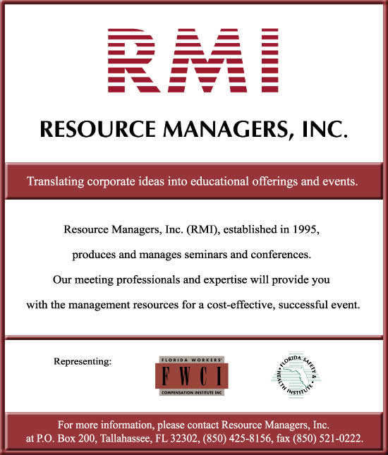 Resource Managers, Inc. (RMI), established in 1995, 
produces and manages seminars and conferences. 
Our meeting professionals and expertise will provide you 
with the management resources for a cost-effective, successful event.